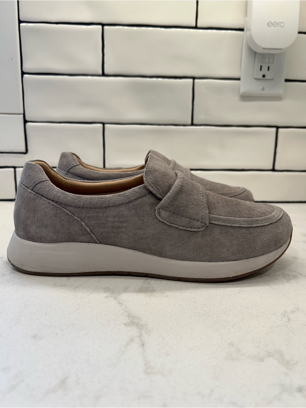 Dansko Clementine Slip-On Suede Leather Sneaker Light Grey - Picture 13 of 14